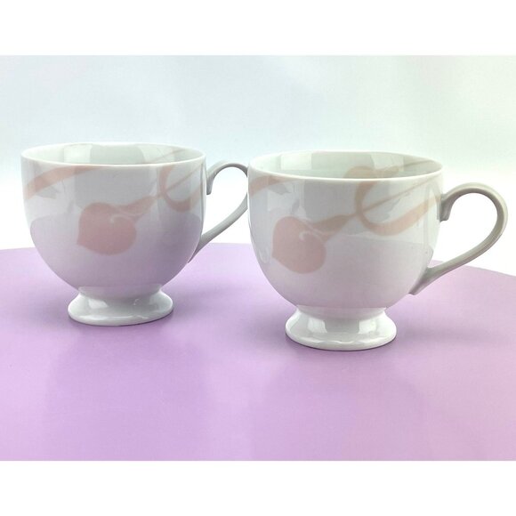 Pair of vintage 80s mugs, Mikasa Fine China LDB01 Classic Flair Peach - Picture 2 of 10